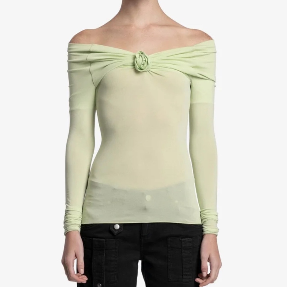Blumarine sheer longsleeve with rose detail